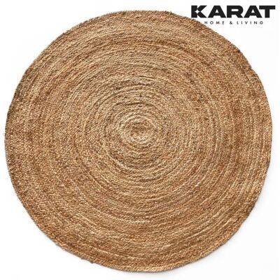 KARAT Tapis de jute Surat Rond Tissé à la main 150 x 150 cm Marron - Publicité KARAT Tapis de jute Surat Rond Tissé à la main 150 x 150 cm Marron - Publicité