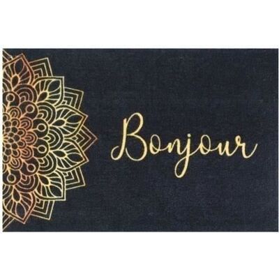 IDMAT Tapis boston - 40 x 60 cm - Mandala bonjour Noir - Publicité IDMAT Tapis boston - 40 x 60 cm - Mandala bonjour Noir - Publicité