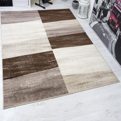 Tapis - VIMODA - Modern Géométriques - Beige Marron - 80x150 cm - Intérieur Marron - Publicité Tapis - VIMODA - Modern Géométriques - Beige Marron - 80x150 cm - Intérieur Marron - Publicité
