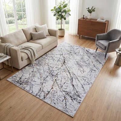 Tapis Salon TAPISO Venezia Print – Imprimé Antidérapant – Gris Noir Effet Marbre Moderne 180x250 Gris - Publicité Tapis Salon TAPISO Venezia Print – Imprimé Antidérapant – Gris Noir Effet Marbre Moderne 180x250 Gris - Publicité