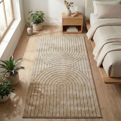 Carpetsale24 Tapis de Salon ou chambre en Beige 80x150 cm effet 3D - Tapis dextérieur moderne et doux salon cuisine terrasse Beige - Publicité Carpetsale24 Tapis de Salon ou chambre en Beige 80x150 cm effet 3D - Tapis dextérieur moderne et doux salon cuisine terrasse Beige - Publicité