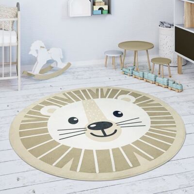 Paco Home Tapis Rond Chambre Enfant Tapis De Jeux Tapis Bébé Motif Lions Beige Blanc 120 cm rond Beige - Publicité Paco Home Tapis Rond Chambre Enfant Tapis De Jeux Tapis Bébé Motif Lions Beige Blanc 120 cm rond Beige - Publicité