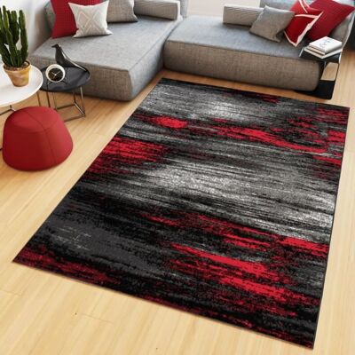 TAPISO Tapis Salon Poil Court Maya Gris Noir Rouge Moucheté Polypropylène Intérieur 200x200 cm Rouge - Publicité TAPISO Tapis Salon Poil Court Maya Gris Noir Rouge Moucheté Polypropylène Intérieur 200x200 cm Rouge - Publicité