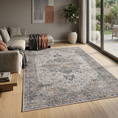 Carpetsale24 Tapis Lavable Beige 240x340 cm Grand Salon Salle à Manger Espace Ouvert Motif Oriental Vintage Déco Maison Moderne Beige - Publicité Carpetsale24 Tapis Lavable Beige 240x340 cm Grand Salon Salle à Manger Espace Ouvert Motif Oriental Vintage Déco Maison Moderne Beige - Publicité