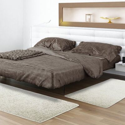 KARAT Descente de lit Sphinx Crème 1 tapis 67 x 240 cm + 2 tapis 67 x 140 cm Beige - Publicité KARAT Descente de lit Sphinx Crème 1 tapis 67 x 240 cm + 2 tapis 67 x 140 cm Beige - Publicité