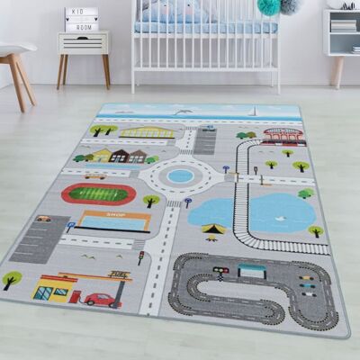 Simpex Tapis Enfant GAME - Tapis de Jeu à Poil Court - Gris - Publicité Simpex Tapis Enfant GAME - Tapis de Jeu à Poil Court - Gris - Publicité