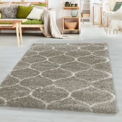 Tapis de salon shaggy beige SIMPEX - 200 x 290 cm - 100% polypropylène Beige - Publicité Tapis de salon shaggy beige SIMPEX - 200 x 290 cm - 100% polypropylène Beige - Publicité