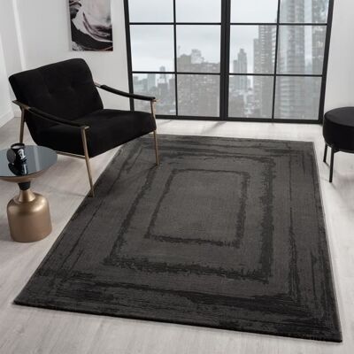 Tapis de salon - VIMODA - Effet Berbère - Motif à cadres multiples - Doux - 160x230 cm Gris - Publicité Tapis de salon - VIMODA - Effet Berbère - Motif à cadres multiples - Doux - 160x230 cm Gris - Publicité