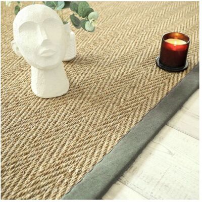 Decoweb Tapis 140x200cm - Inspiré de l'Inde Jute Naturelle - Résistant & Fabriqué en France - Publicité Decoweb Tapis 140x200cm - Inspiré de l'Inde Jute Naturelle - Résistant & Fabriqué en France - Publicité