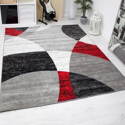 VIMODA - Tapis circulaire géométrique - Gris - 60x110 cm - Rug - Publicité VIMODA - Tapis circulaire géométrique - Gris - 60x110 cm - Rug - Publicité