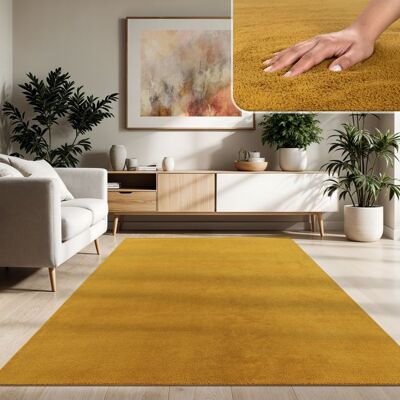 Paco Home Tapis De Salon Poils Ras Lavable Monochrome Style Moderne Jaune Moutarde Jaune Jaune 80x150 cm Jaune - Publicité Paco Home Tapis De Salon Poils Ras Lavable Monochrome Style Moderne Jaune Moutarde Jaune Jaune 80x150 cm Jaune - Publicité