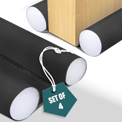 VOUNOT® Lot de 4 Boudins de porte 96cm découpables - Bas de porte coupe-froid anti bruit isolation phonique - Noir Noir - Publicité VOUNOT® Lot de 4 Boudins de porte 96cm découpables - Bas de porte coupe-froid anti bruit isolation phonique - Noir Noir - Publicité
