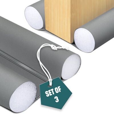 VOUNOT® Lot de 3 Boudins de porte 96cm découpables - Bas de porte coupe-froid anti bruit isolation phonique - Gris Gris - Publicité VOUNOT® Lot de 3 Boudins de porte 96cm découpables - Bas de porte coupe-froid anti bruit isolation phonique - Gris Gris - Publicité