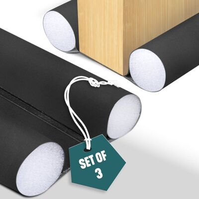 VOUNOT® Lot de 3 Boudins de porte 96cm découpables - Bas de porte coupe-froid anti bruit isolation phonique - Noir Noir - Publicité VOUNOT® Lot de 3 Boudins de porte 96cm découpables - Bas de porte coupe-froid anti bruit isolation phonique - Noir Noir - Publicité