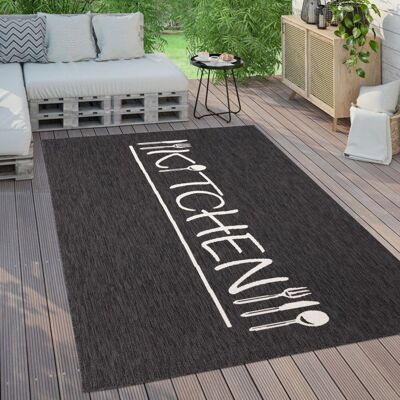 Paco Home Tapis Exterieur Terrasse Cuisine Mélangé Uni Inscription Kitchen Anthracite 60x100 cm Gris - Publicité Paco Home Tapis Exterieur Terrasse Cuisine Mélangé Uni Inscription Kitchen Anthracite 60x100 cm Gris - Publicité