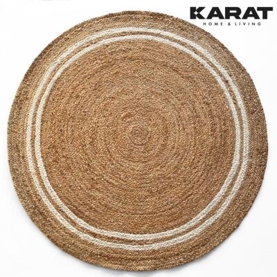 KARAT Tapis de jute Mumbai Rond Tissé à la main En fibres naturelles 150 x 150 cm Marron - Publicité KARAT Tapis de jute Mumbai Rond Tissé à la main En fibres naturelles 150 x 150 cm Marron - Publicité