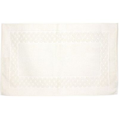 LINNEA Tapis de bain 50x80 cm ROYAL CRESENT Blanc Crème 850g/m2 Beige - Publicité LINNEA Tapis de bain 50x80 cm ROYAL CRESENT Blanc Crème 850g/m2 Beige - Publicité