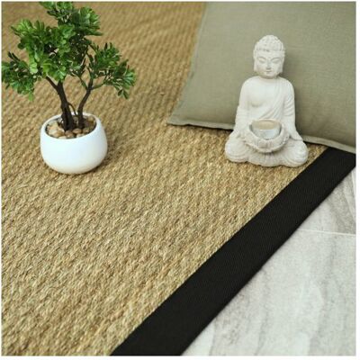 Decoweb - Kalapa fin Panama - noir - 80x150 cm - tapis - Publicité Decoweb - Kalapa fin Panama - noir - 80x150 cm - tapis - Publicité