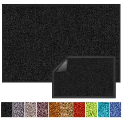 FLOORDIREKT Tapis de Porte Paillasson dentrée Rhine Noir 80 x 120 cm Noir - Publicité FLOORDIREKT Tapis de Porte Paillasson dentrée Rhine Noir 80 x 120 cm Noir - Publicité