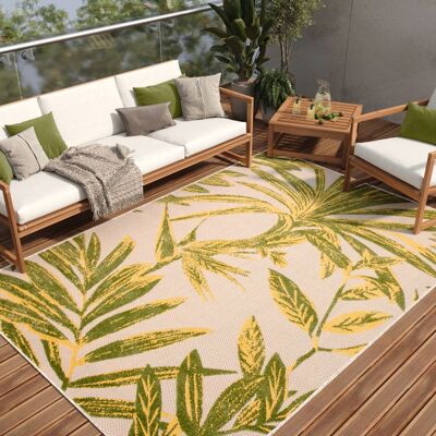 Tapis Extérieur Intérieur TAPISO PATIO Terrasse Vert Jaune Crème Feuilles Résistant Sisal 140x200 cm Vert - Publicité Tapis Extérieur Intérieur TAPISO PATIO Terrasse Vert Jaune Crème Feuilles Résistant Sisal 140x200 cm Vert - Publicité