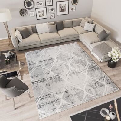 TAPISO Troya Tapis de Salon Chambre Design Moderne Marocain Tacheté Gris Blanc Doux Frise 200 x 300 cm Rouge - Publicité TAPISO Troya Tapis de Salon Chambre Design Moderne Marocain Tacheté Gris Blanc Doux Frise 200 x 300 cm Rouge - Publicité