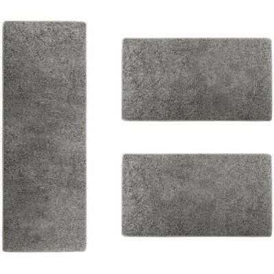 KARAT Descente de lit Barcelona Gris 1 tapis 67 x 250 cm + 2 tapis 67 x 140 cm Gris - Publicité KARAT Descente de lit Barcelona Gris 1 tapis 67 x 250 cm + 2 tapis 67 x 140 cm Gris - Publicité