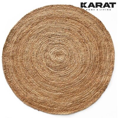 KARAT Tapis de jute Surat Rond Tissé à la main En fibres naturelles 90 x 90 cm Marron - Publicité KARAT Tapis de jute Surat Rond Tissé à la main En fibres naturelles 90 x 90 cm Marron - Publicité