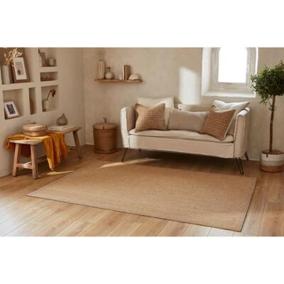 Tapis intérieur extérieur - NAZAR RUGS - 120x170 cm - Nature - Jaune - Aspect jute Blanc - Publicité Tapis intérieur extérieur - NAZAR RUGS - 120x170 cm - Nature - Jaune - Aspect jute Blanc - Publicité