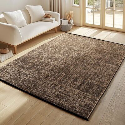 Ayyildiz Tapis kilim en chenille Marron 160 x 230 cm de coton lavable Style bohème vintage Poil court antidérapant Marron - Publicité Ayyildiz Tapis kilim en chenille Marron 160 x 230 cm de coton lavable Style bohème vintage Poil court antidérapant Marron - Publicité
