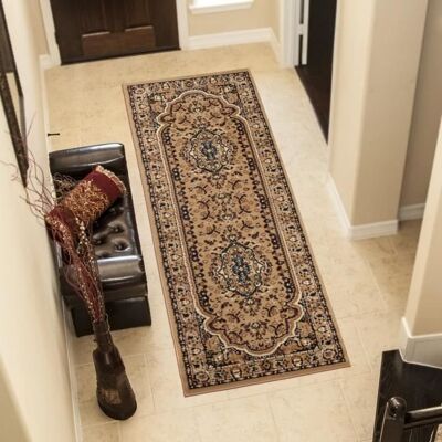 TAPISO Tapis Passage Poil Court ATLAS Vert Beige Foncé Oriental Polypropylène Intérieur 70x200 Beige - Publicité TAPISO Tapis Passage Poil Court ATLAS Vert Beige Foncé Oriental Polypropylène Intérieur 70x200 Beige - Publicité