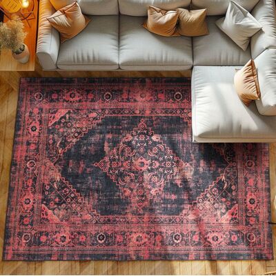 SIMPEX Tapis de salon Vintage Orient Lavable Antidérapant Dos Rouge 160 x 230 cm Rouge - Publicité SIMPEX Tapis de salon Vintage Orient Lavable Antidérapant Dos Rouge 160 x 230 cm Rouge - Publicité