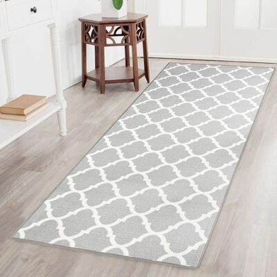 KARAT Tapis de couloir Navan 80 x 400 cm Gris - Publicité KARAT Tapis de couloir Navan 80 x 400 cm Gris - Publicité