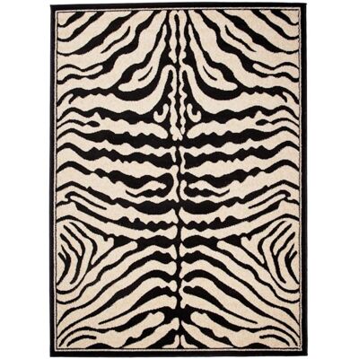TAPISO Tapis Salon Poils Courts ATLAS Noir Ivoire Zèbre Polypropylène Intérieur 180x250 cm Noir - Publicité TAPISO Tapis Salon Poils Courts ATLAS Noir Ivoire Zèbre Polypropylène Intérieur 180x250 cm Noir - Publicité