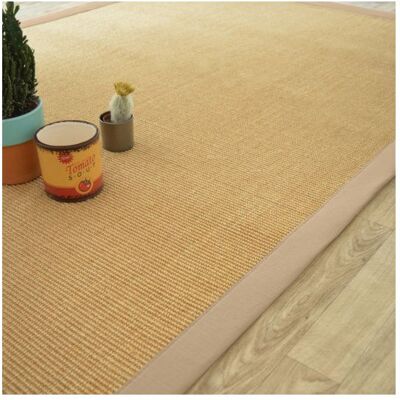 DECOWEB Tapis sisal Yucatan naturel - Ganse beige - 140 x 200 cm Beige - Publicité DECOWEB Tapis sisal Yucatan naturel - Ganse beige - 140 x 200 cm Beige - Publicité