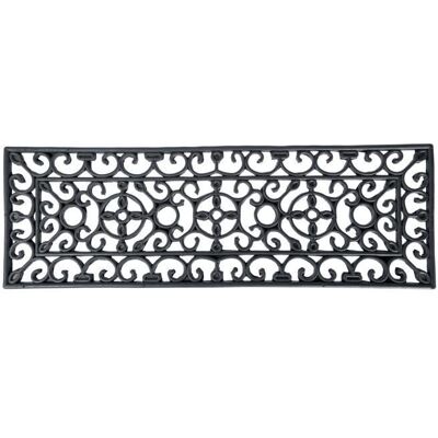 HOMESCAPES Paillasson tapis dextérieur en caoutchouc ajouré 75 x 25 cm Noir - Publicité HOMESCAPES Paillasson tapis dextérieur en caoutchouc ajouré 75 x 25 cm Noir - Publicité