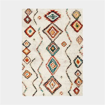 DECOWEB Tapis motif Berbère - Azilal multicolore - 140 x 200 cm Beige - Publicité DECOWEB Tapis motif Berbère - Azilal multicolore - 140 x 200 cm Beige - Publicité