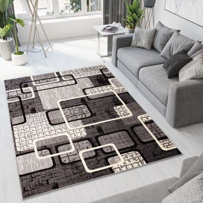 TAPISO Tapis Salon Poil Court DREAM Gris Abstrait 120 x 170 cm 100% Polypropylène Intérieur Gris - Publicité TAPISO Tapis Salon Poil Court DREAM Gris Abstrait 120 x 170 cm 100% Polypropylène Intérieur Gris - Publicité