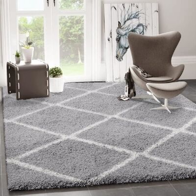 Tapis - VIMODA - Shaggy berbère gris - 70x140 cm - Synthétique - Intérieur Gris - Publicité Tapis - VIMODA - Shaggy berbère gris - 70x140 cm - Synthétique - Intérieur Gris - Publicité