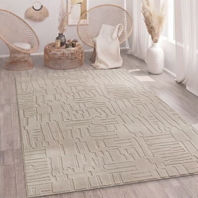 Paco Home Tapis Salon Poils-Hauts Scandi Boho Géométrique Abstrait Uni Lavable Beige Beige 200x280 cm Beige - Publicité Paco Home Tapis Salon Poils-Hauts Scandi Boho Géométrique Abstrait Uni Lavable Beige Beige 200x280 cm Beige - Publicité