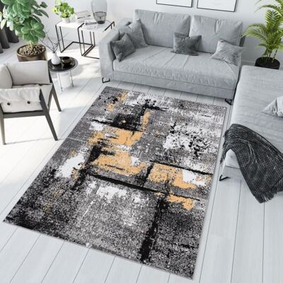 TAPISO Tapis Salon Poil Court Maya Jaune Noir Gris Abstrait Polypropylène Intérieur 200x300 cm Jaune - Publicité TAPISO Tapis Salon Poil Court Maya Jaune Noir Gris Abstrait Polypropylène Intérieur 200x300 cm Jaune - Publicité