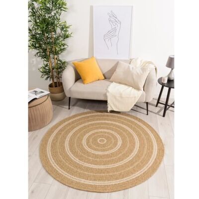 Tapis - NAZAR RUGS - NATURE - 120x120 cm - Effet jute - Blanc Blanc - Publicité Tapis - NAZAR RUGS - NATURE - 120x120 cm - Effet jute - Blanc Blanc - Publicité