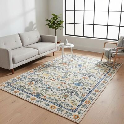 FLOORDIREKT Tapis de salon Orientalis Tapis classique au motif floral oriental 160 x 230 cm Beige - Publicité FLOORDIREKT Tapis de salon Orientalis Tapis classique au motif floral oriental 160 x 230 cm Beige - Publicité
