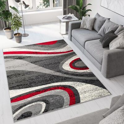 TAPISO Tapis Salon Poil Court DREAM Gris Foncé Rouge 140 x 200 cm 100% Polypropylène Intérieur Gris - Publicité TAPISO Tapis Salon Poil Court DREAM Gris Foncé Rouge 140 x 200 cm 100% Polypropylène Intérieur Gris - Publicité