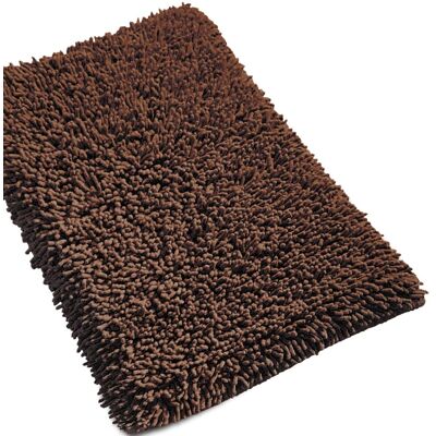 LINNEA Tapis de bain 50x80 cm CHENILLE Marron 1800g/m2 Marron - Publicité LINNEA Tapis de bain 50x80 cm CHENILLE Marron 1800g/m2 Marron - Publicité