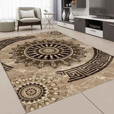 Tapis de Salon - VIMODA - Design Grec - Marron - 120x170 cm - 100% Polypropylène Marron - Publicité Tapis de Salon - VIMODA - Design Grec - Marron - 120x170 cm - 100% Polypropylène Marron - Publicité