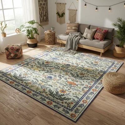 FLOORDIREKT Tapis de salon Cascada Tapis élégant à motif floral aux couleurs harmonieuses 160 x 230 cm Beige - Publicité FLOORDIREKT Tapis de salon Cascada Tapis élégant à motif floral aux couleurs harmonieuses 160 x 230 cm Beige - Publicité