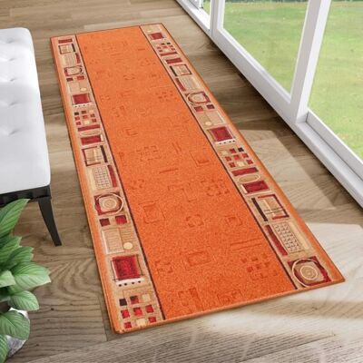 Tapis De Couloir Antidérapant TAPISO Passage Chambre Entrée Orange Beige Rouge Géométrique 100x450 cm Orange - Publicité Tapis De Couloir Antidérapant TAPISO Passage Chambre Entrée Orange Beige Rouge Géométrique 100x450 cm Orange - Publicité