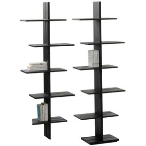 PEZZANI Bibliothèque STEP en stratifié écologique coloris noir carbone Blanc - Publicité PEZZANI Bibliothèque STEP en stratifié écologique coloris noir carbone Blanc - Publicité