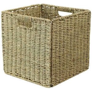 Panier de rangement - Jonc de mer - Pliable - 31 x 31 x 31 cm - 2 poignées Beige - Publicité Panier de rangement - Jonc de mer - Pliable - 31 x 31 x 31 cm - 2 poignées Beige - Publicité