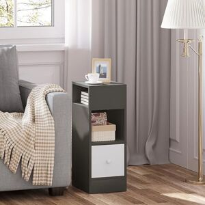 Chevet Étroite EUGAD 2 Compartiments Ouverts et 1 Tiroir Table de Nuit en Aggloméré Gris foncé Gris - Publicité Chevet Étroite EUGAD 2 Compartiments Ouverts et 1 Tiroir Table de Nuit en Aggloméré Gris foncé Gris - Publicité